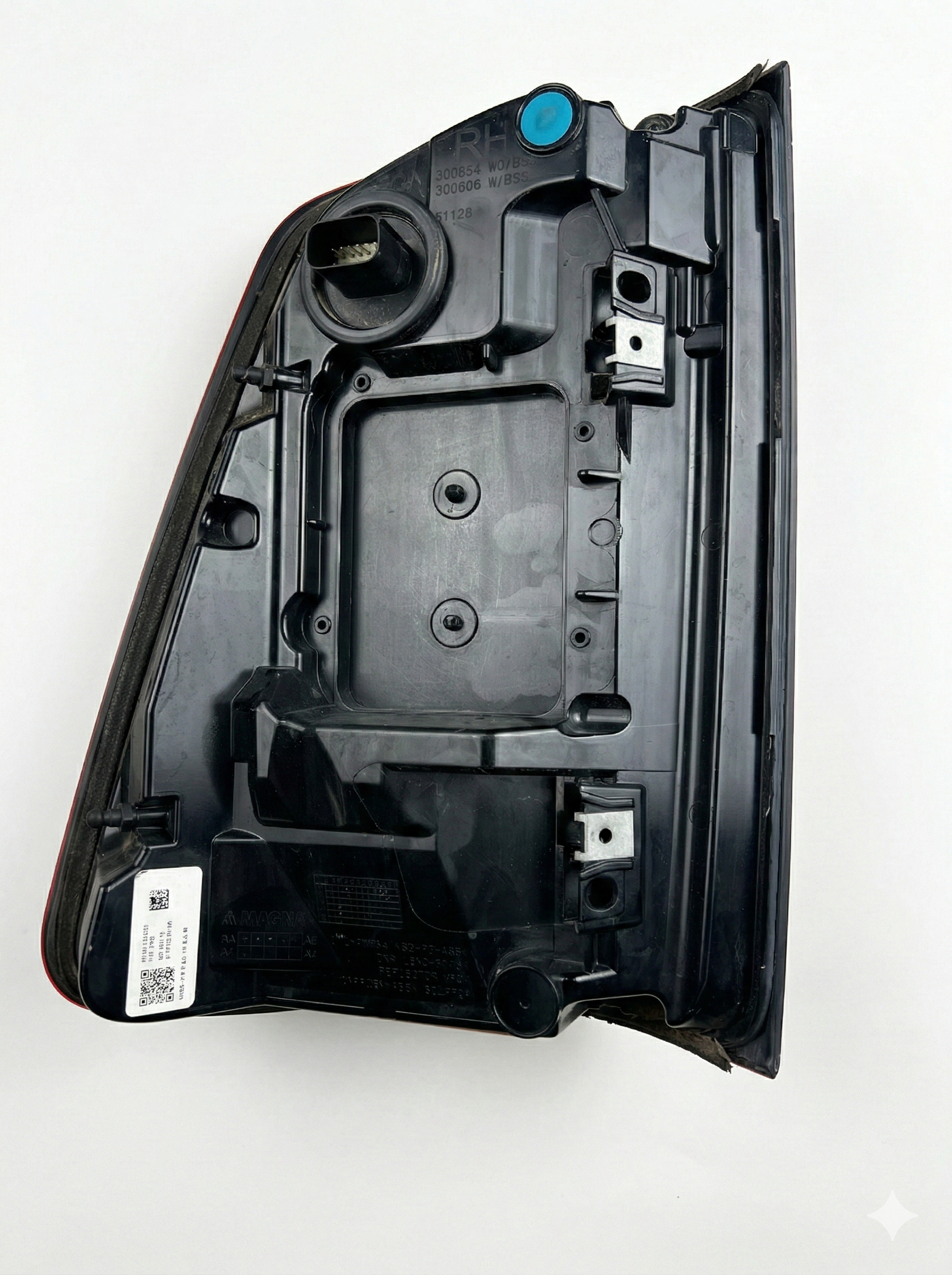 "Rear view of a genuine RAM 1500 right-hand (RH) LED tail light housing, showing mounting points and electrical connector. Dismantled part from BBK Offroad."